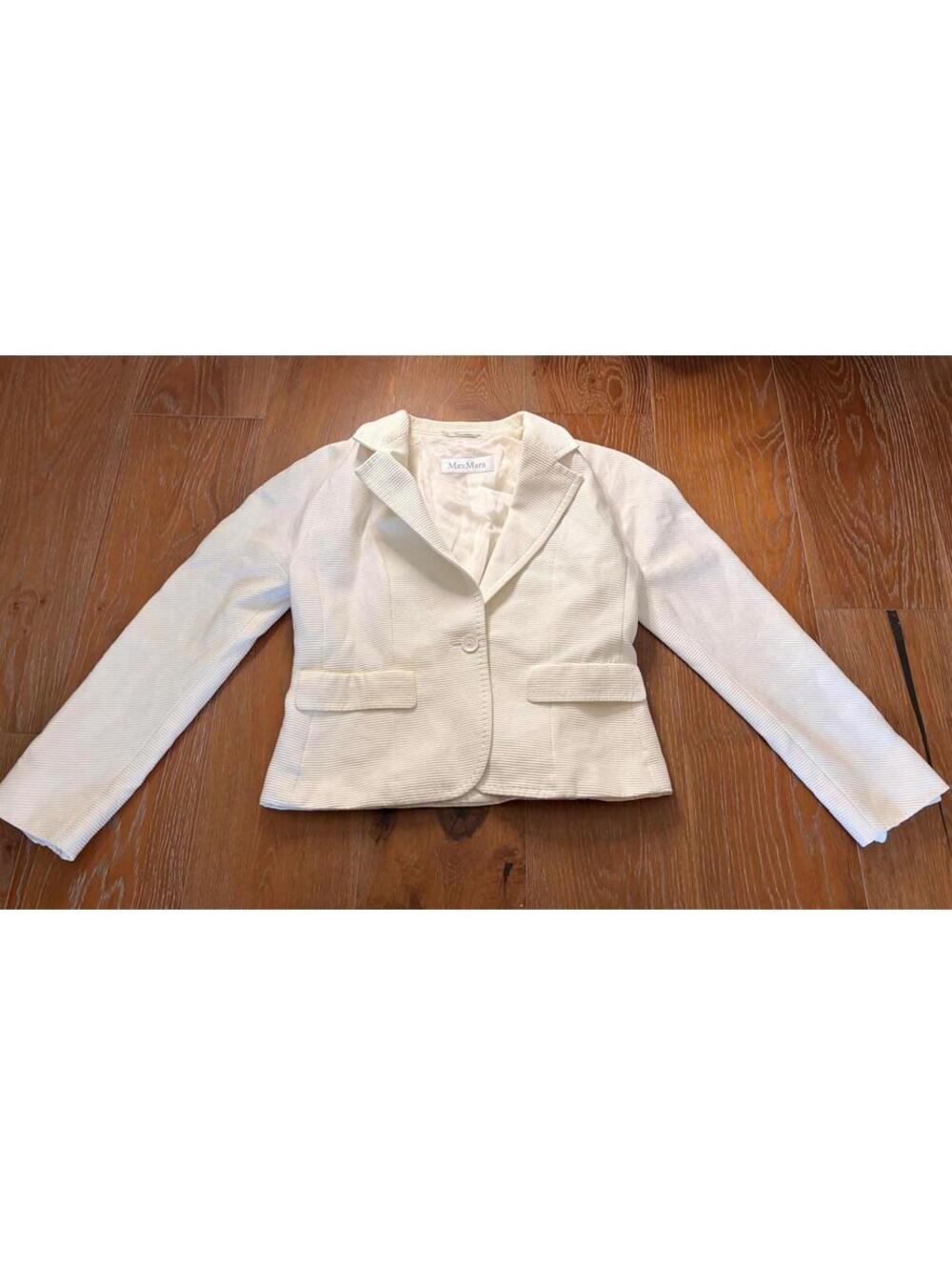 Max Mara Cream Blazer Classic Tailored Chic Size 12